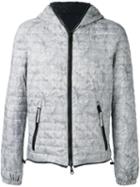 Duvetica Floral-print Quilted Jacket, Men's, Size: 46, Grey, Feather Down/polyamide