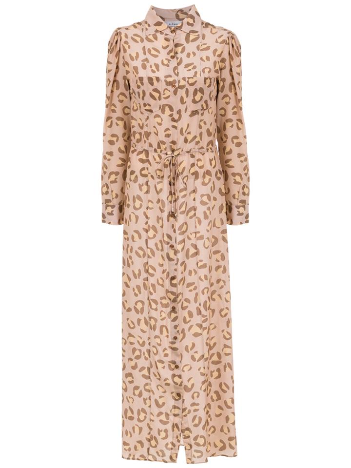 Amir Slama Jaguar Silk Beach Dress - Nude & Neutrals