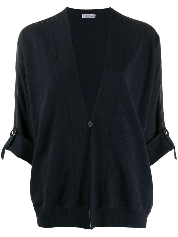 Brunello Cucinelli Side Stripe Top - Blue