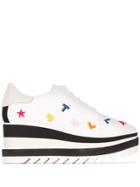 Stella Mccartney Elyse Embroidered Flatform Sneakers - White