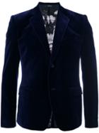 Alexander Mcqueen - Velvet Blazer - Men - Silk/cotton/polyester/viscose - 50, Blue, Silk/cotton/polyester/viscose