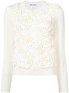 Comme Des Garçons Comme Des Garçons - Ruffled Floral Cardigan - Women - Cotton/polyester/wool - S, White, Cotton/polyester/wool