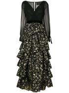 Christian Pellizzari Tiered Animal Print Dress - Black