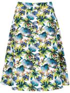 Amir Slama Printed A-line Skirt - White