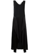 Astraet - Silk Panel Asymmetric Dress - Women - Cupro - One Size, Black, Cupro