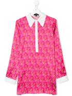 John Richmond Kids Teen Logo Print Shirt Dress - Pink & Purple