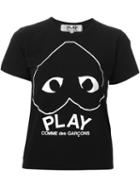 Comme Des Garçons Play - Upside Down Logo Print T-shirt - Women - Cotton - Xs, Black, Cotton