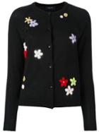 Simone Rocha 'flower' Cardigan, Women's, Size: Xs, Black, Silk/cashmere/merino