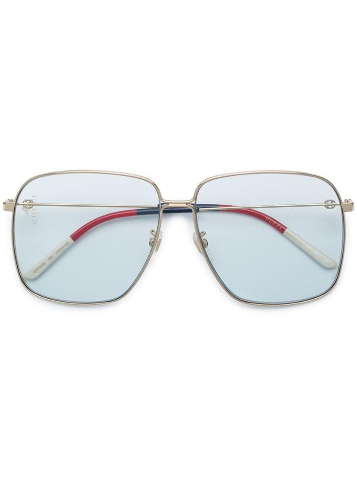 Gucci Eyewear Square Tinted Sunglasses - Gold