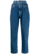 Sandro Paris Kitty Double-waisted Jeans - Blue