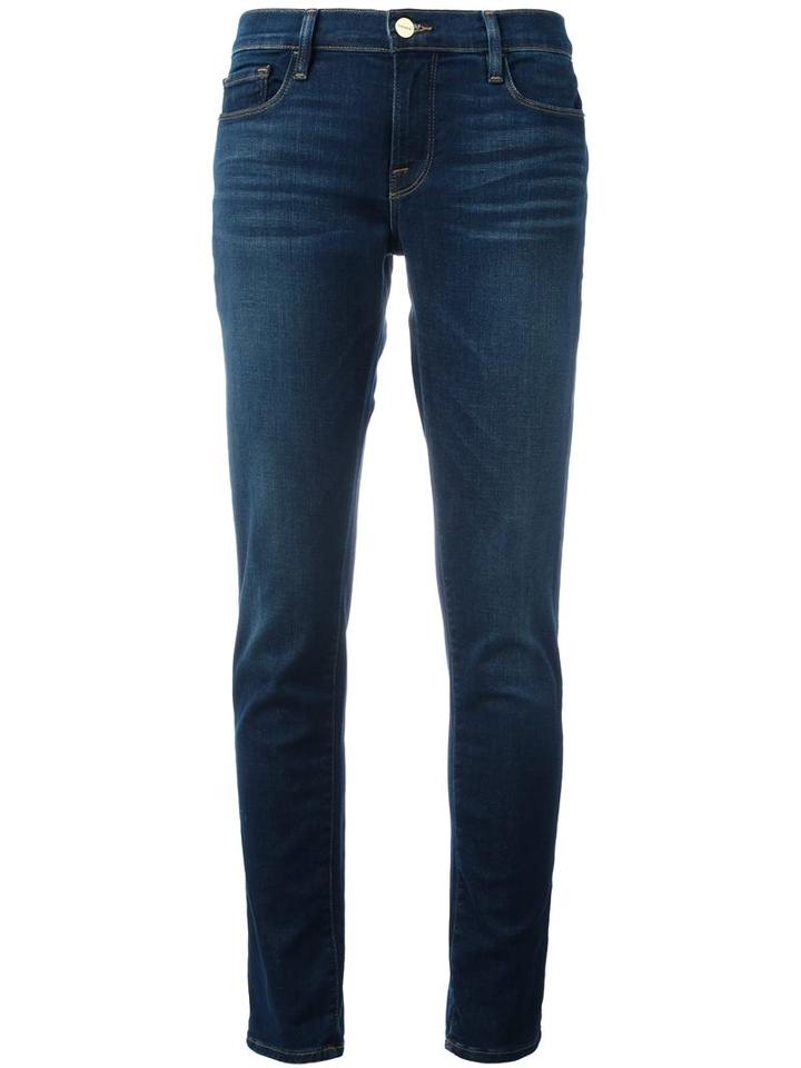 Frame Denim Skinny Jeans, Women's, Size: 32, Blue, Cotton/polyester/spandex/elastane