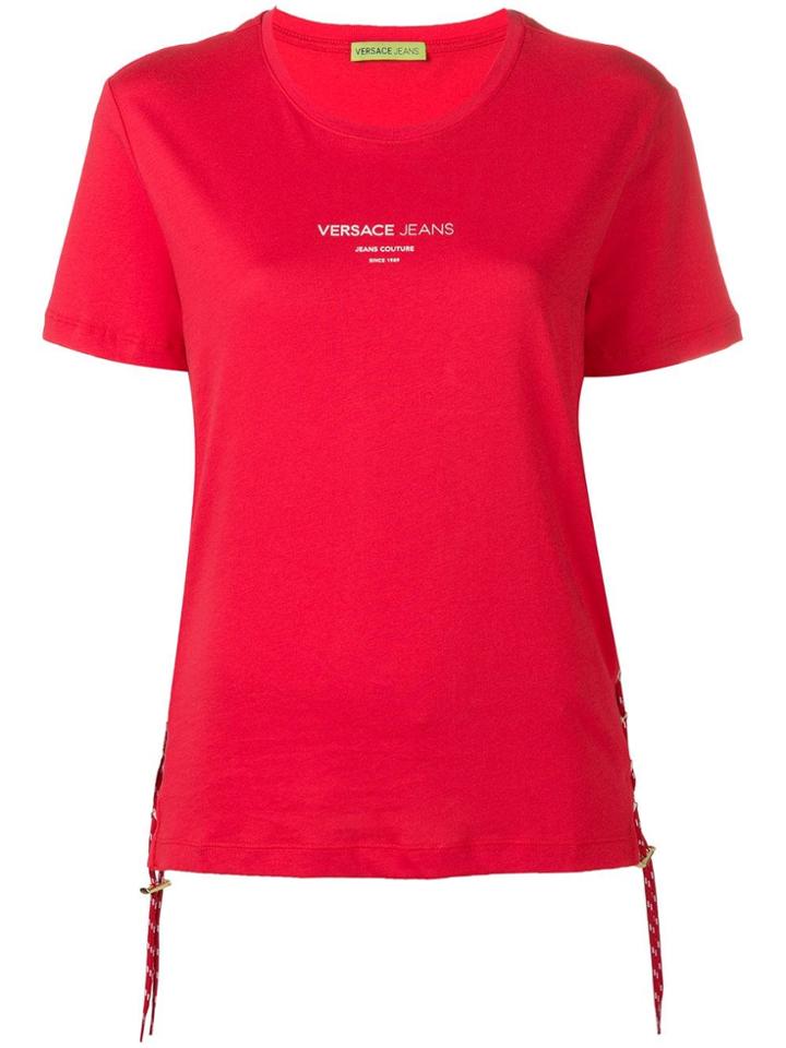 Versace Jeans Lace-up T-shirt - Red