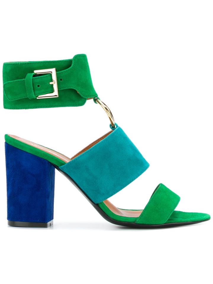 Via Roma 15 Ring Detail Heeled Sandals - Blue