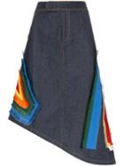 Angel Chen Embroidered Denim Skirt - Blue