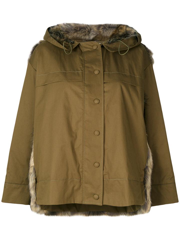 Stella Mccartney Faux-fur Trimmed Parka - Green