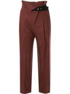 Frei Ea High Waisted Cropped Trousers - Red