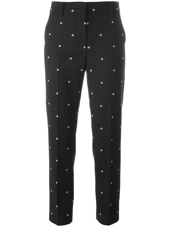 Sportmax Polka Dots Print Trousers, Women's, Size: 40, Black, Polyester/spandex/elastane/wool