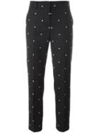 Sportmax Polka Dots Print Trousers, Women's, Size: 40, Black, Polyester/spandex/elastane/wool