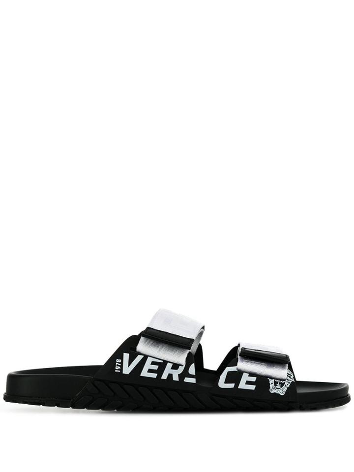 Versace Touch Strap Slides - White