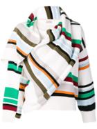 Mrz Striped Wrap Sweater - White