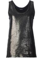 Ann Demeulemeester Metallic (grey) Effect Tank Top, Women's, Size: 36, Linen/flax/nylon/wool