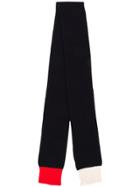 Chinti & Parker Contrasting Edges Knitted Scarf - Blue