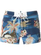 Dsquared2 Beachwear Tropical Print Swim Shorts