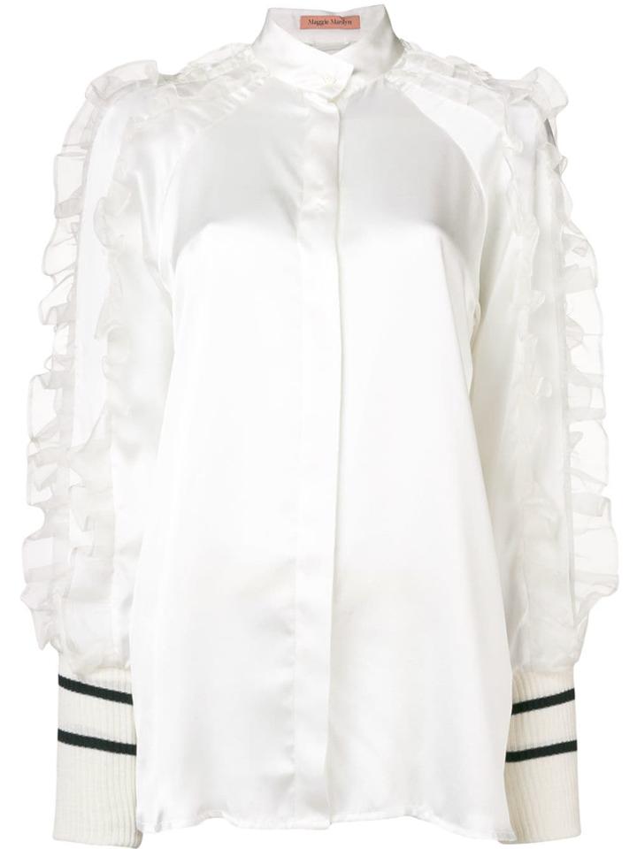 Maggie Marilyn Ruffled Sleeve Blouse - White