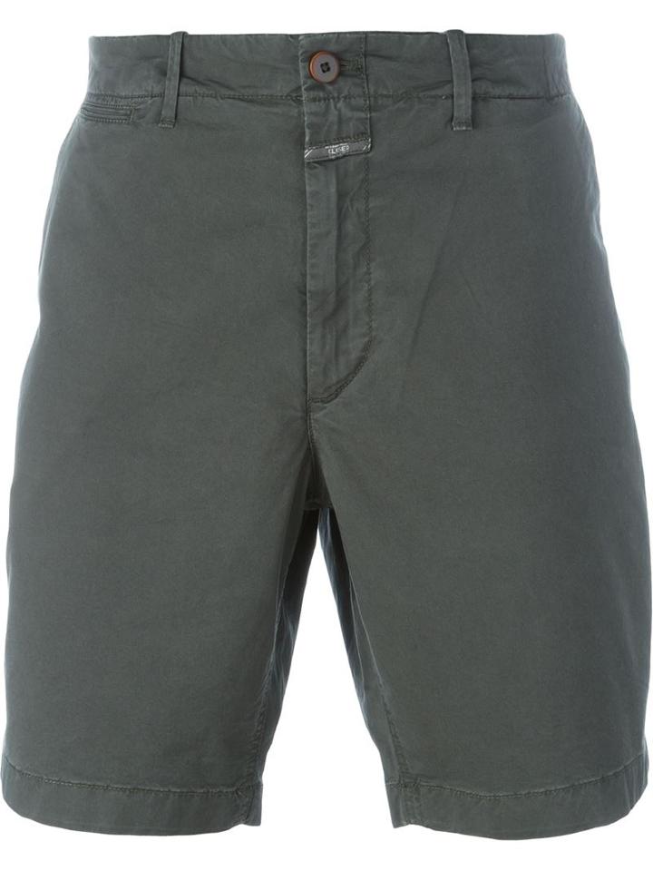 Closed Chino Shorts, Men's, Size: 34, Green, Cotton/spandex/elastane