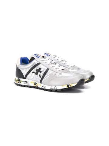 Premiata Kids Teen Metallic Sneakers - White