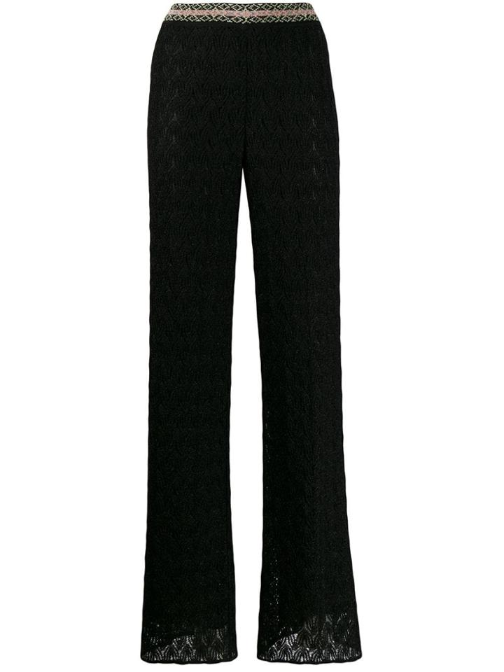 Missoni Crochet Wide-leg Trousers - Black