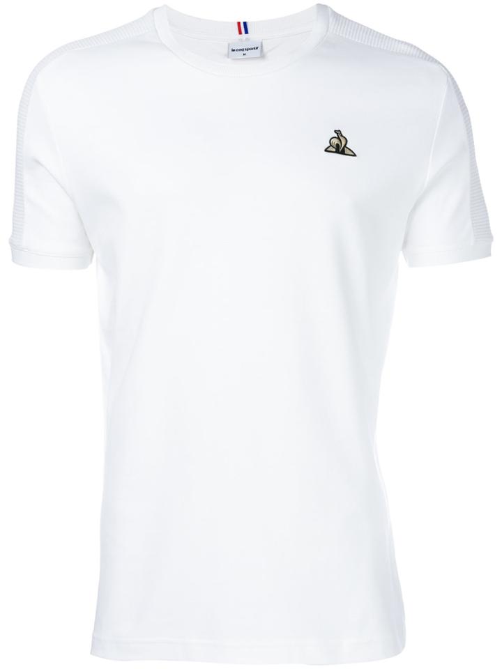 Le Coq Sportif Tech Ribbed Panel T-shirt - White