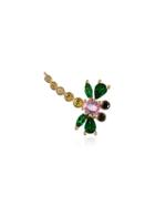 Yvonne Léon Multicoloured Dragonfly Sapphie And Gold Single Earring -