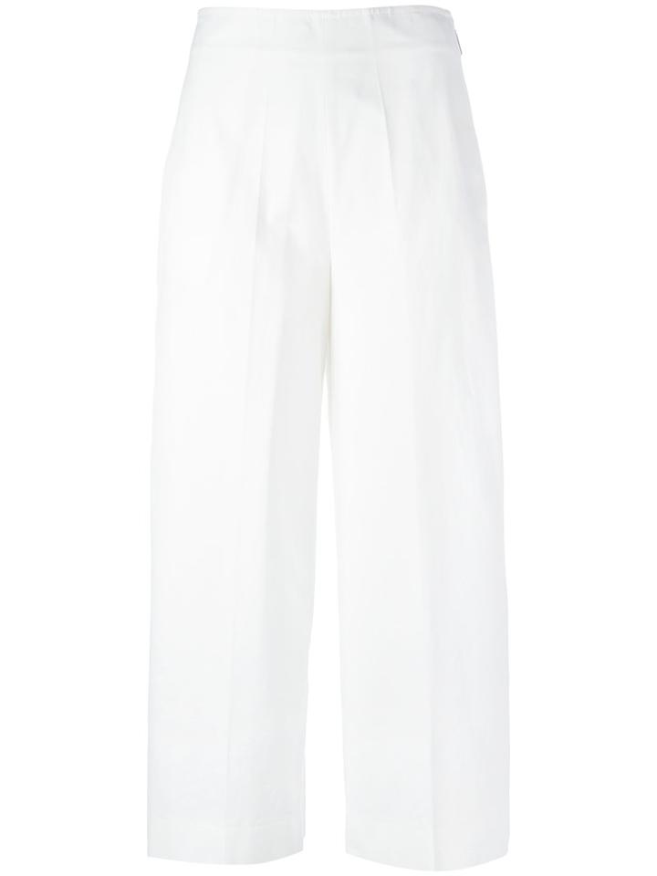 Msgm - Flared Cropped Trousers - Women - Cotton - 40, White, Cotton