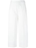 Msgm - Flared Cropped Trousers - Women - Cotton - 40, White, Cotton