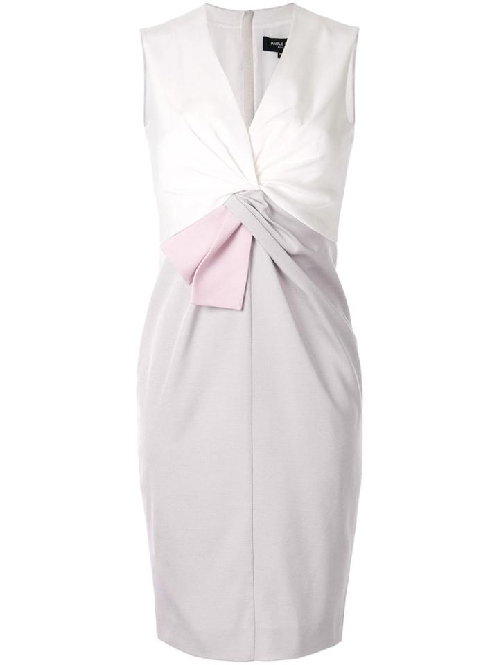 Paule Ka Sleeveless Contrast Dress - White