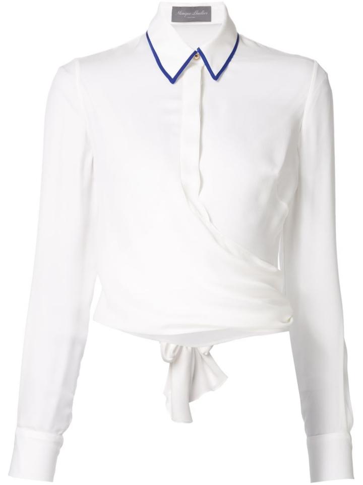 Monique Lhuillier Button Collar Blouse