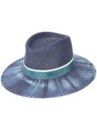 Maison Michel Charles Bleached Denim Hat - Blue