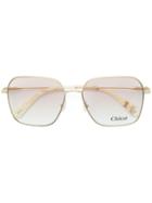 Chloé Eyewear Oversized Square Sunglasses - Metallic