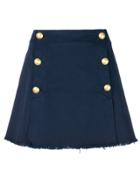 Pinko High-waisted Double Button Skirt - Blue