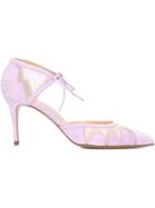 Bionda Castana Alexa Geometric Sling Back Pumps, Women's, Size: 36.5, Pink/purple, Suede/rubber/nylon