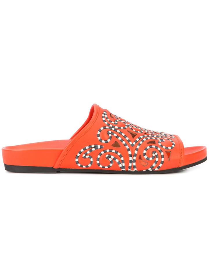 Derek Lam Oni Medallion Slide - Yellow & Orange