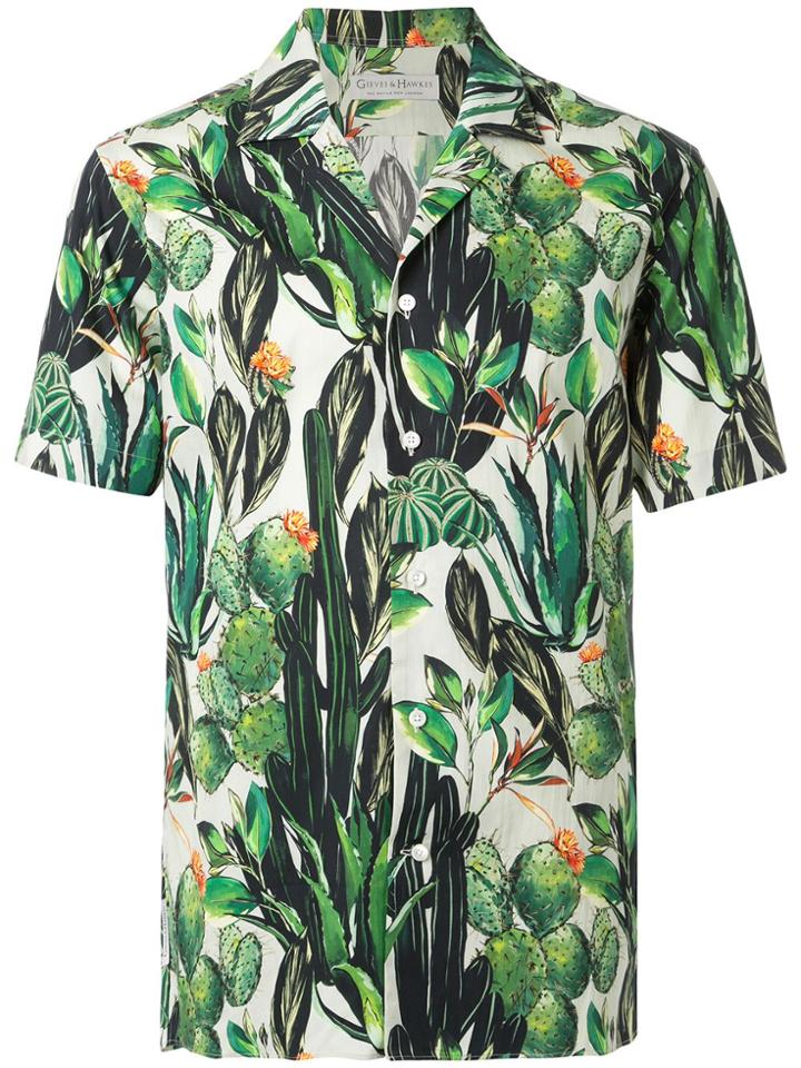 Gieves & Hawkes Short-sleeve Print Shirt - Green