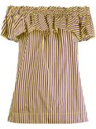 P.a.r.o.s.h. Striped Ruffle Shirt - Yellow