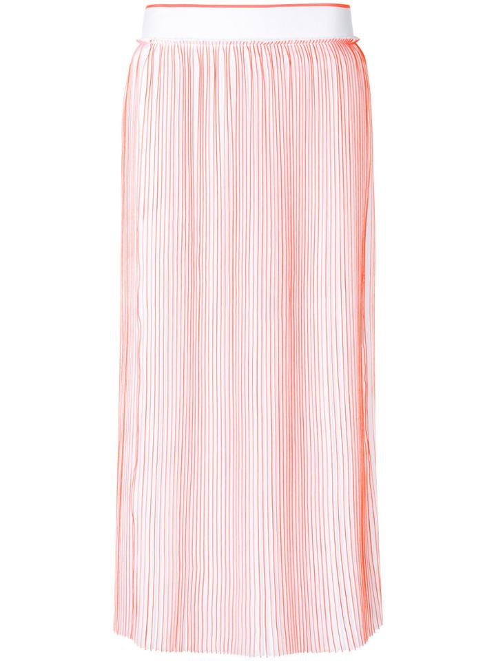 Victoria Victoria Beckham Pleated Midi Skirt - Yellow & Orange