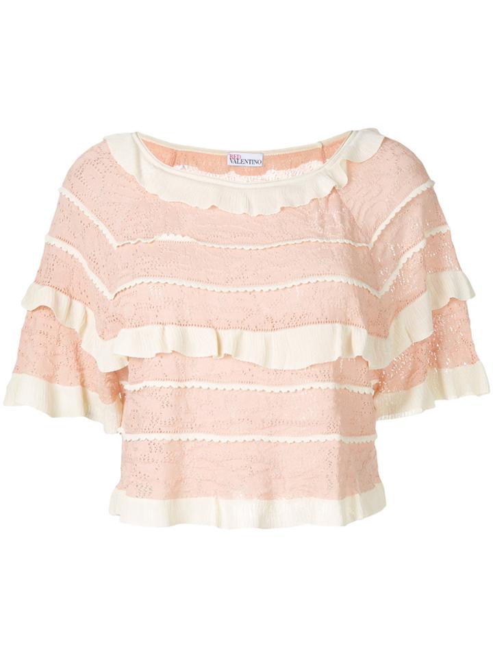 Red Valentino Tiered Frill Knit Top - Nude & Neutrals