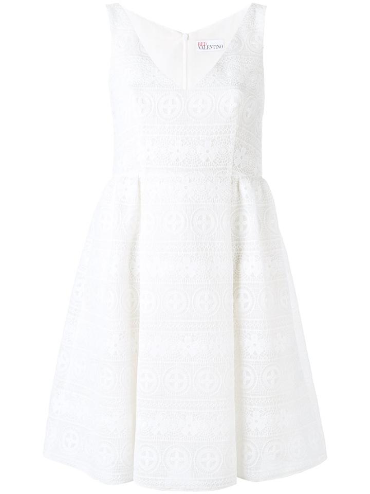 Red Valentino - Sleeveless Crochet Dress - Women - Polyester/viscose - 42, White, Polyester/viscose