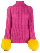 Prada Turtleneck Knitted Sweater - Pink