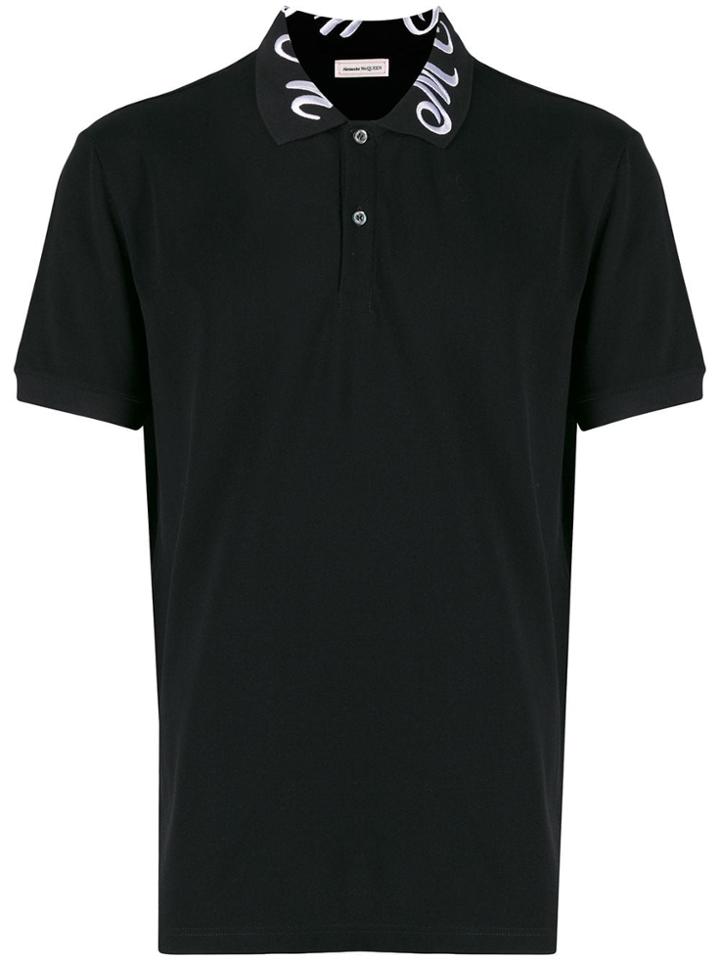 Alexander Mcqueen Embroidered Logo Polo Shirt - Black