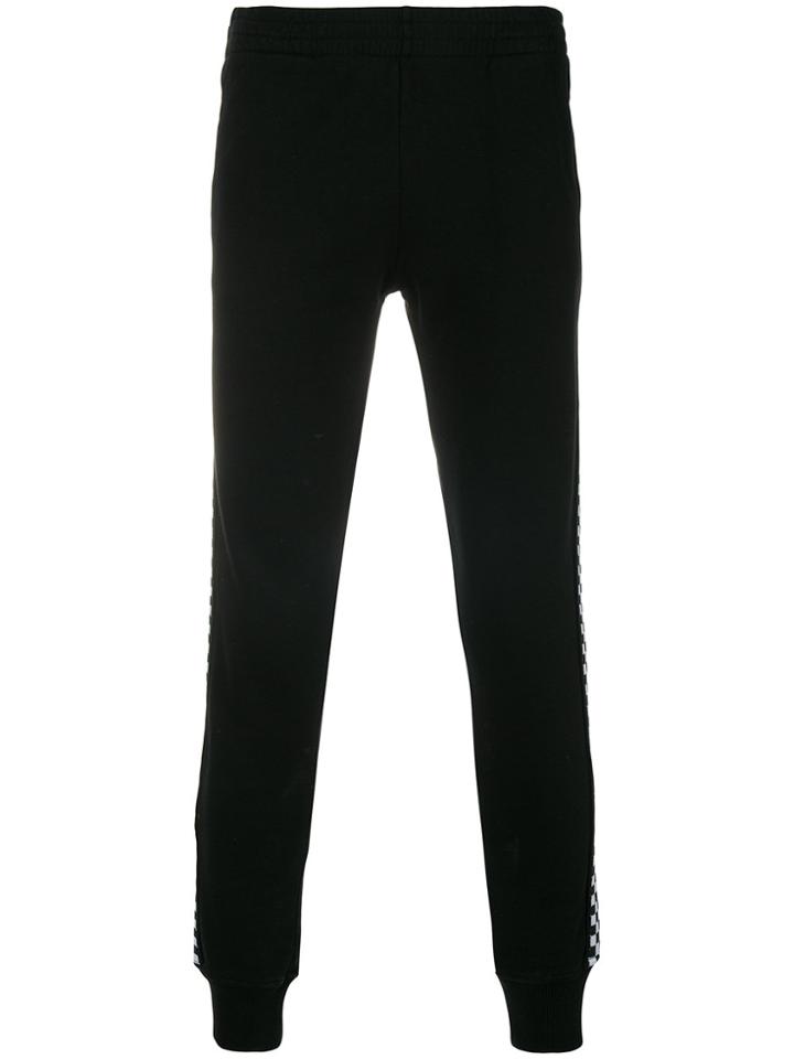 Hydrogen Checked Stripe Track Pants - Black
